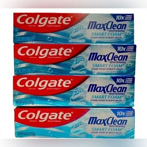 (4) COLGATE MAX CLEAN w/ WHITENING SMART FOAM 6oz